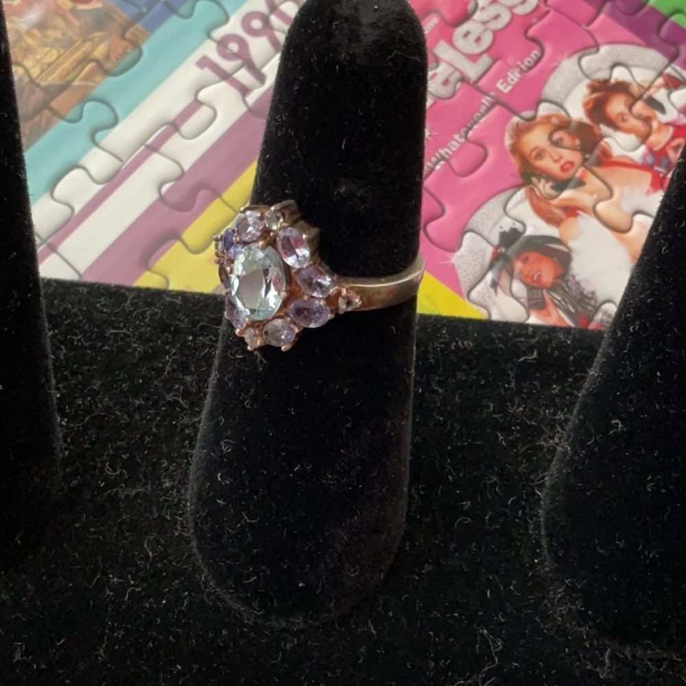 Elegant Silver Aquamarine Stone Ring